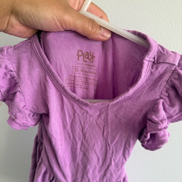 Play by Little Sleepies Purple Ruffled Baby Dress with Bodysuit - Picture 3 of 3